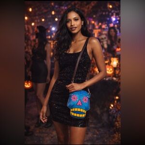 Leather NWOT Skull-shaped  Colorful Crossbody Bag Made in Mexico 🇲🇽.